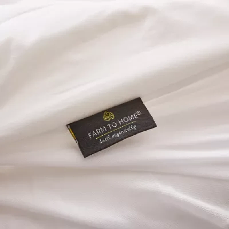 Farm To Home Organic Blended Cotton Wavy Channel Sown Alternative Mattress Pad