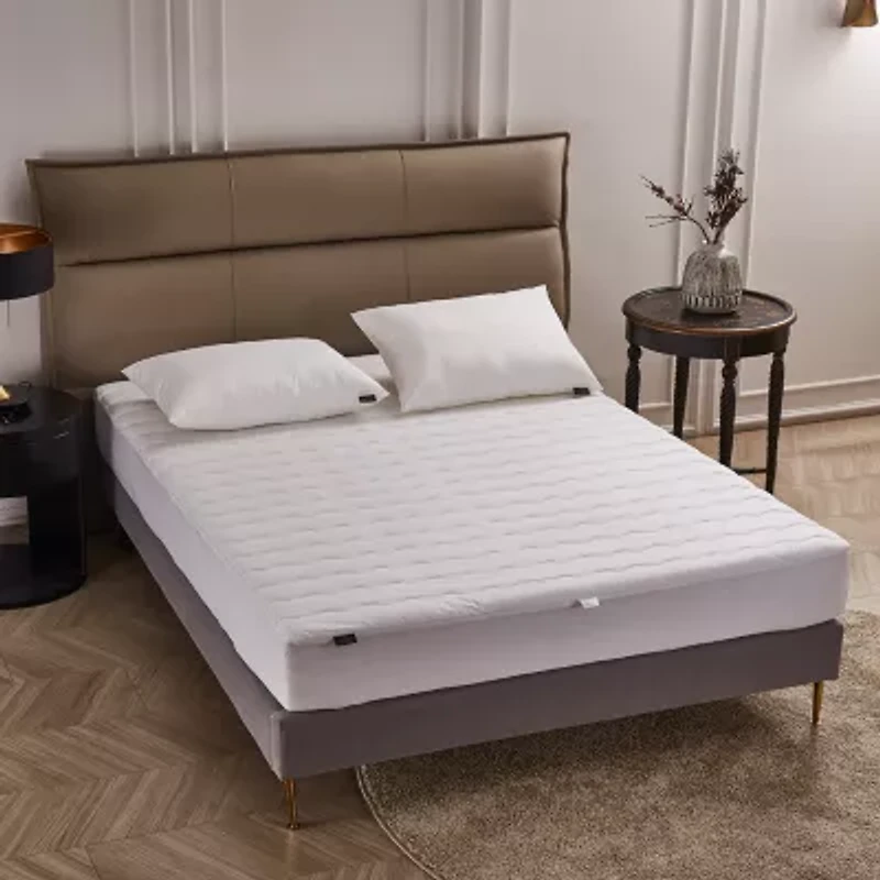 Farm To Home Organic Blended Cotton Wavy Channel Sown Alternative Mattress Pad