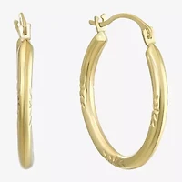 10K Gold 20mm Hollow Hoop Earrings