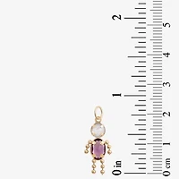 10K Gold February Birthstone Babies Boy Charm