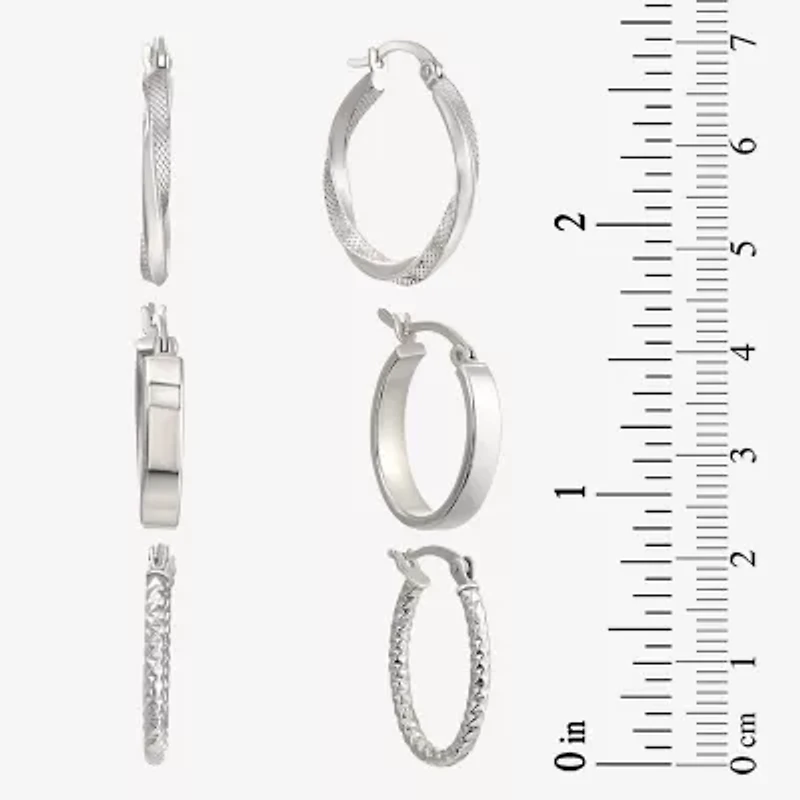 Womens Sterling Silver 6 Pair Earring Set