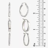 Womens Sterling Silver 6 Pair Earring Set