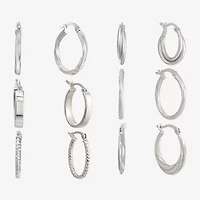 Womens Sterling Silver 6 Pair Earring Set