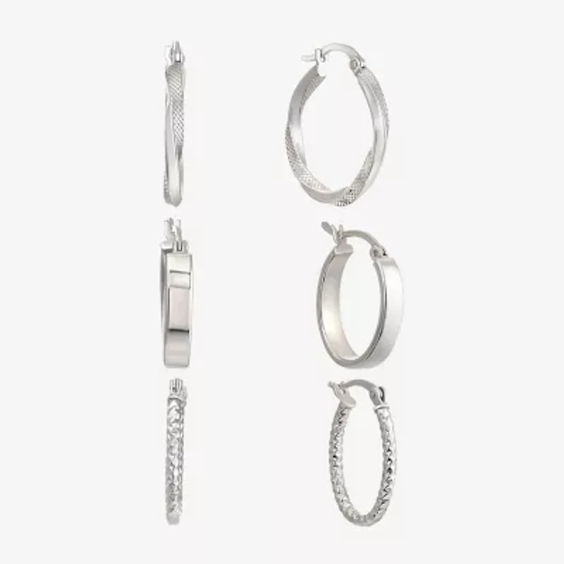 Womens Sterling Silver 6 Pair Earring Set