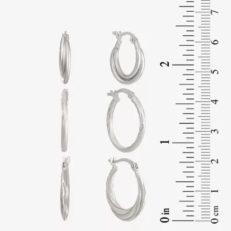 Womens Sterling Silver 6 Pair Earring Set
