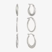 Womens Sterling Silver 6 Pair Earring Set