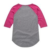 Little & Big Kid Girls Crew Neck 3/4 Sleeve Regular Fit Barbie Graphic T-Shirt
