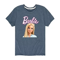 Little & Big Kid Girls Crew Neck Short Sleeve Regular Fit Barbie Graphic T-Shirt