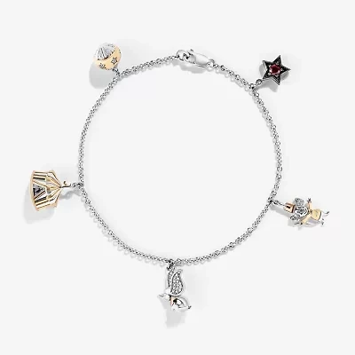 Disney Jewels Collection Womens 1/8 CT. Natural White Diamond 14K Gold Over Silver Dumbo Charm Bracelet