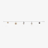 Disney Jewels Collection Womens 1/8 CT. Natural White Diamond 14K Gold Over Silver Dumbo Charm Bracelet