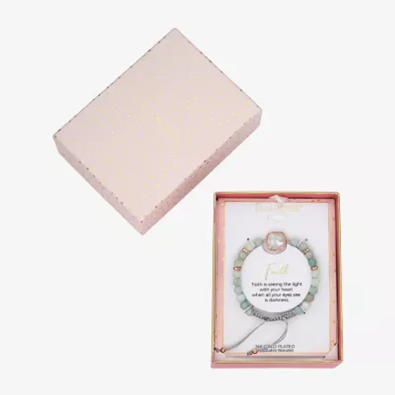 Footnotes Shaker Womens Cubic Zirconia 14k Rose Gold Over Brass Cross Bolo Bracelet