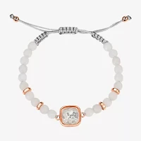 Footnotes Shaker Elephant Womens Cubic Zirconia 14k Rose Gold Over Brass Bolo Bracelet