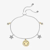 Disney Classics Womens Cubic Zirconia 14K Gold Over Brass Star Mickey Mouse Bolo Bracelet