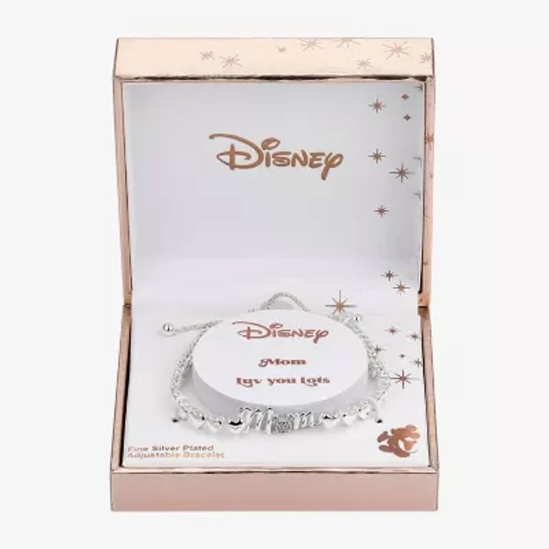 Disney Classics Mom Womens Cubic Zirconia Heart Mickey Mouse Bolo Bracelet
