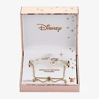 Disney Classics Family Ohana Womens Cubic Zirconia 14K Gold Over Brass Flower Heart Lilo & Stitch Bolo Bracelet