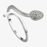 Footnotes Brave Snake Womens Cubic Zirconia Sterling Silver Band