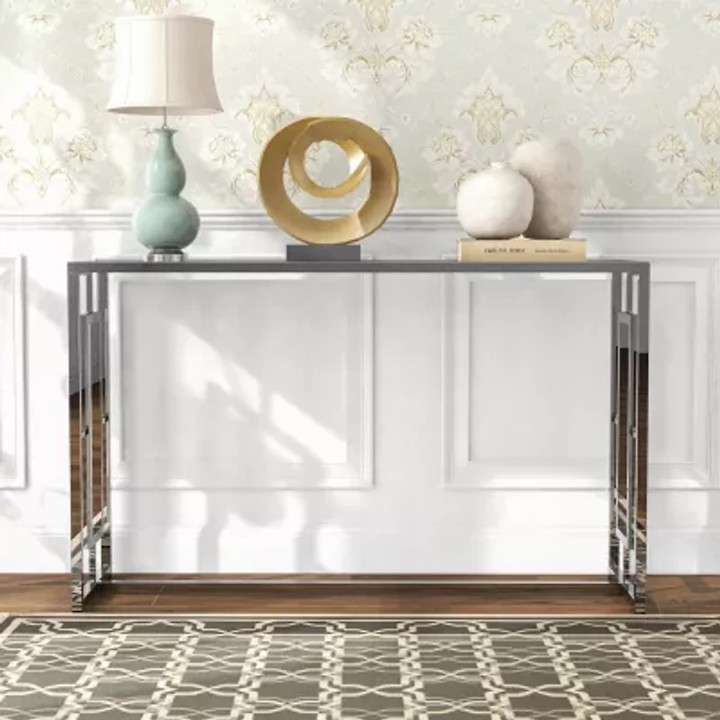 Haines Glass Top Console Table