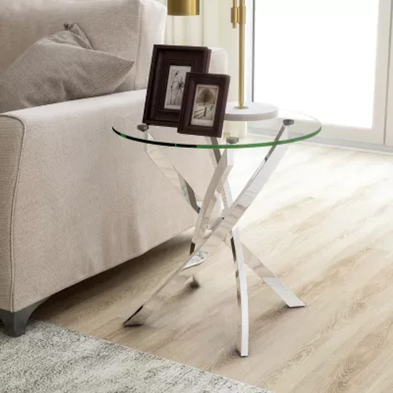 Newport Glass Top End Table