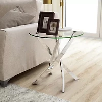 Newport Glass Top End Table