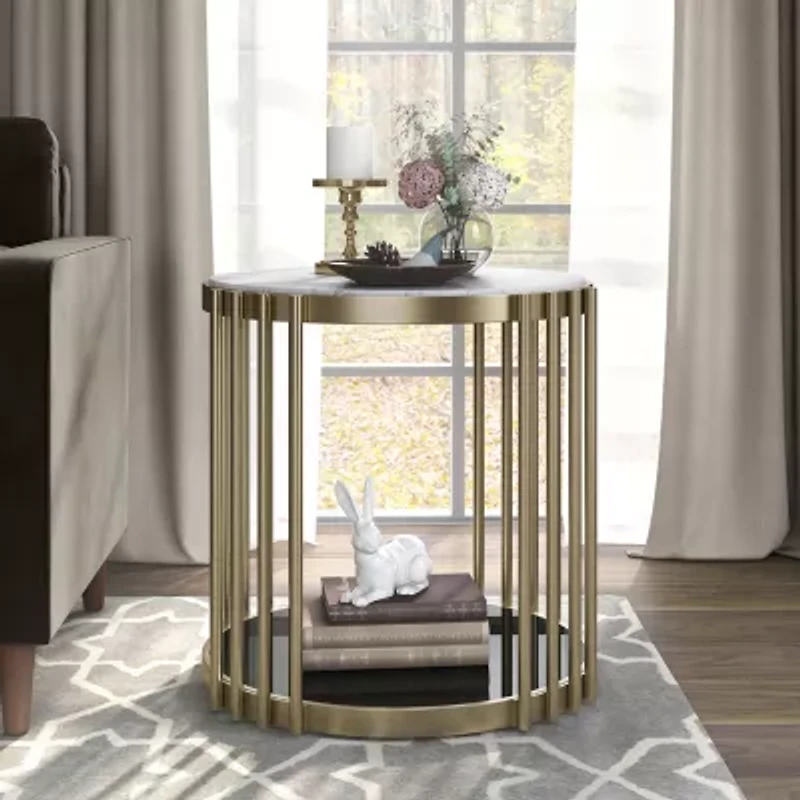 Aurora Storage Metal End Table