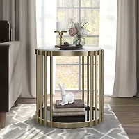 Aurora Storage Metal End Table
