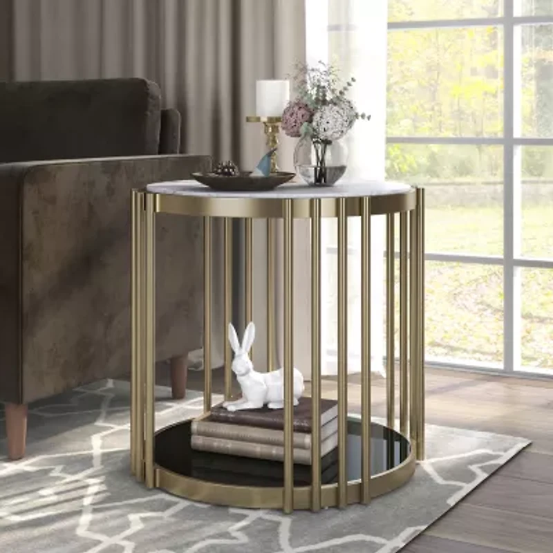 Aurora Storage Metal End Table