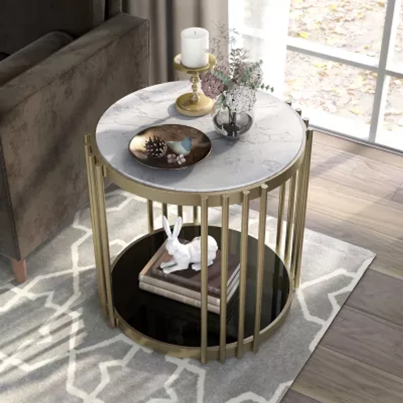 Aurora Storage Metal End Table