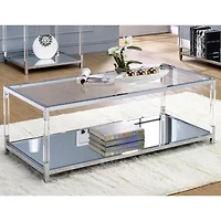 Kingston Glass Top Storage Glass Coffee Table