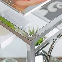 Jasper Glass Top Mirrored Storage Glass Coffee Table