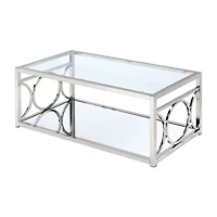 Jasper Glass Top Mirrored Storage Glass Coffee Table