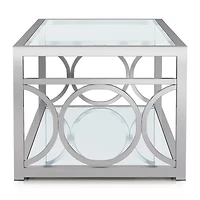 Jasper Glass Top Mirrored Storage Glass Coffee Table