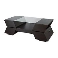 Ashland Glass Top Storage Coffee Table