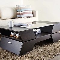 Ashland Glass Top Storage Coffee Table