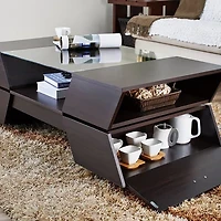Ashland Glass Top Storage Coffee Table