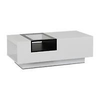 Auburn Glass Top Storage Coffee Table