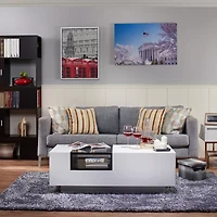 Auburn Glass Top Storage Coffee Table