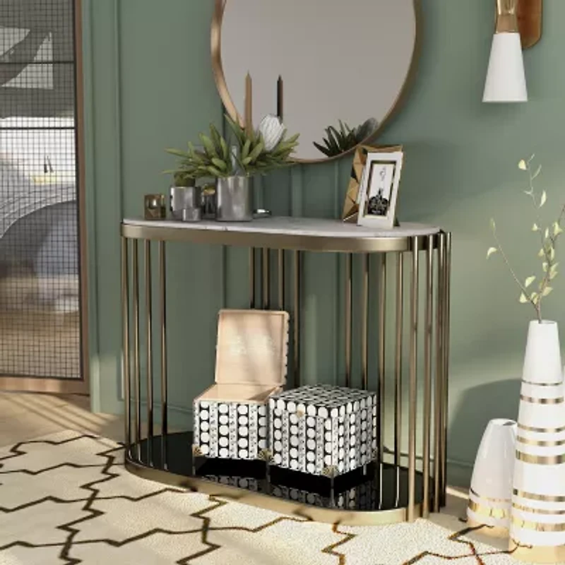 Aurora Storage Metal Console Table