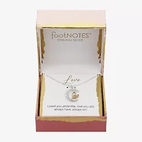 Footnotes Love Womens Cubic Zirconia 14K Gold Over Silver Sterling Silver Moon 16 Inch Pendant Necklace