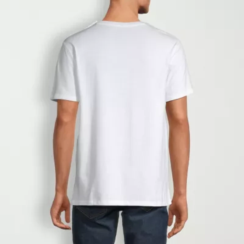 St. John's Bay Dexterity Super Soft Mens Easy-on + Easy-off Crew Neck Short Sleeve Adaptive T-Shirt