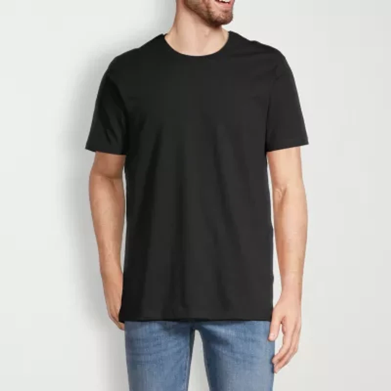 St. John's Bay Dexterity Super Soft Mens Easy-on + Easy-off Crew Neck Short Sleeve Adaptive T-Shirt