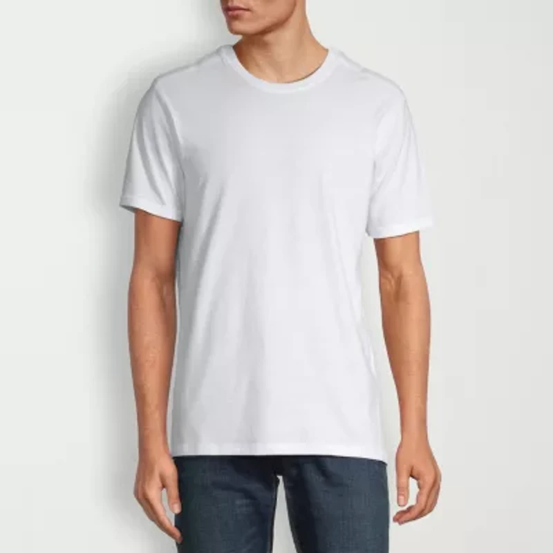 St. John's Bay Dexterity Super Soft Mens Easy-on + Easy-off Crew Neck Short Sleeve Adaptive T-Shirt