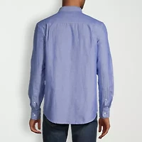St. John's Bay Performance Oxford Dexterity Mens Easy-on + Easy-off Long Sleeve Classic Fit Button-Down Shirt