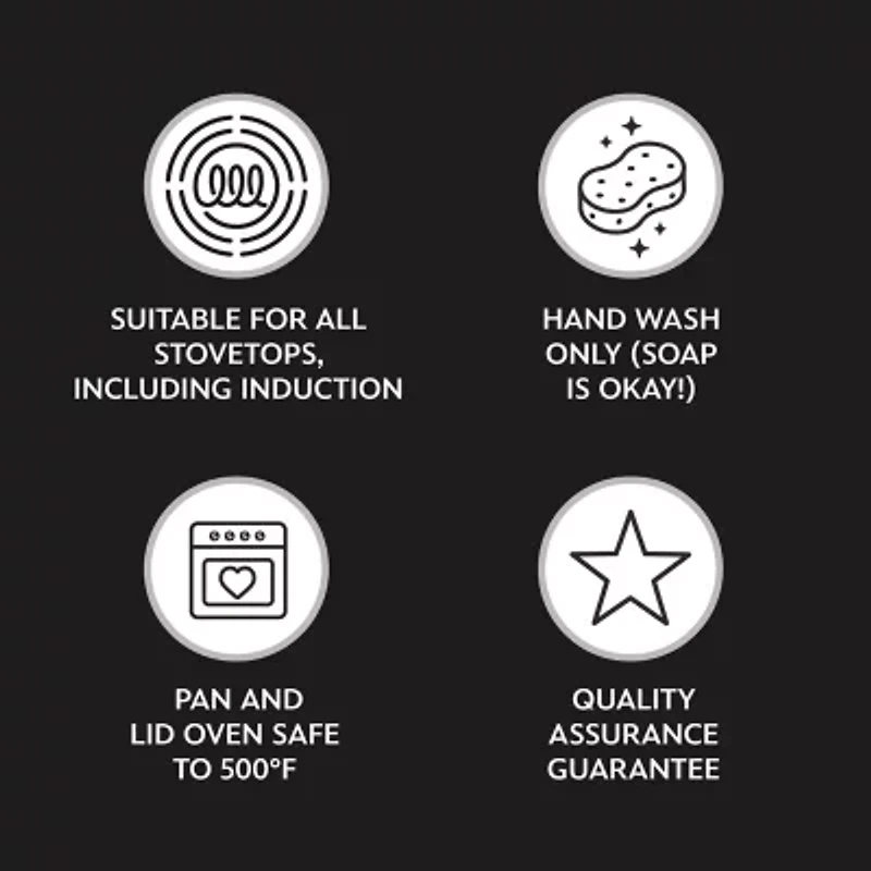 Farberware Disney Monochrome Pre Seasoned Cast Iron 3-qt. Shallow Casserole with Lid