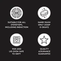 Farberware Disney Monochrome Pre Seasoned Cast Iron 3-qt. Shallow Casserole with Lid