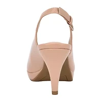 BANDOLINO Melt Womens Round Open Toe Cone Heel Pumps