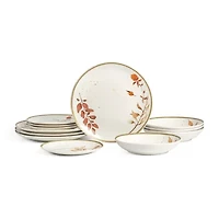 Stone + Lain Maple 12-pc. Porcelain Dinnerware Set