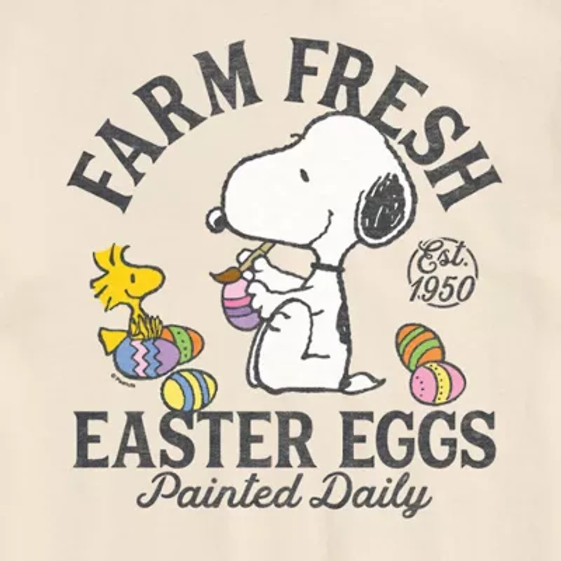 Novelty Mens Crew Neck Short Sleeve Snoopy Graphic T-Shirt