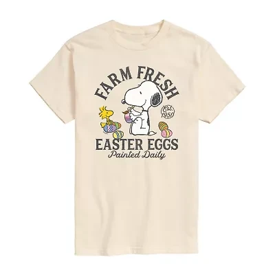 Novelty Mens Crew Neck Short Sleeve Snoopy Graphic T-Shirt