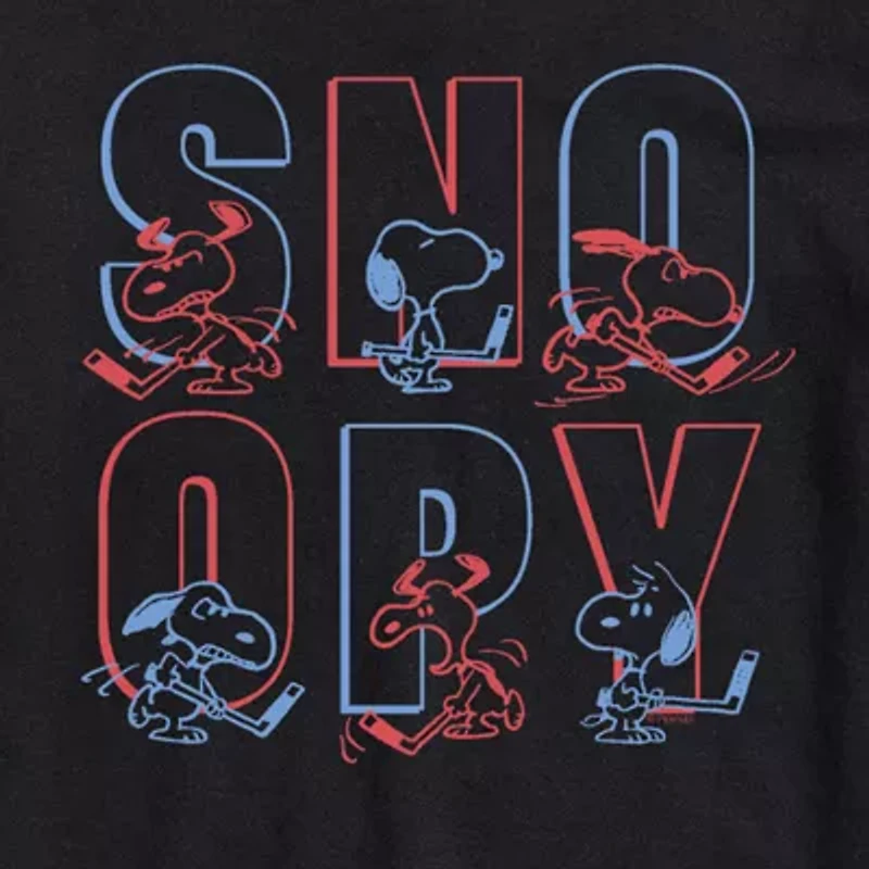 Novelty Mens Crew Neck Short Sleeve Regular Fit Snoopy Graphic T-Shirt