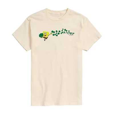 Novelty Mens Crew Neck Short Sleeve Spongebob Graphic T-Shirt